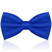 Men's Bow Ties Solid Color Pre-Tied Bow Tie Satin Formal Tuxedo Royal Blue