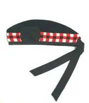 Glengarry Cap - Diced and Plain Black - Traditional Scottish Headwear for Men