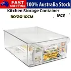 Clear Plastic Fridge Pantry Organiser Kitchen Storage Container Holder 30*20CM