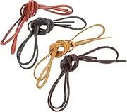 GARIOUANS 4pcs DIY Leather Cord Strips for Jewelry Craft Durable Wear Resistant Flat Leather Ropes for Bracelets and Necklaces