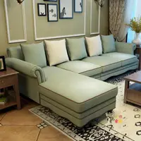 在飛比找樂天市場購物網優惠-L型沙發 美式佈藝貴妃沙發組合客廳小戶型地中海北歐簡約現代輕