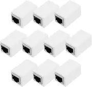 uxcell 10 Pack RJ45 Ethernet Coupler, Female to Female Cat6 Coupler Ethernet Extension Adapter Network Connector for Cat8/Cat7/Cat6/Cat5e/Cat5,White
