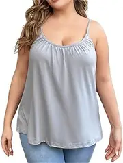 [LIHWKD] Womens Loose Camisole Top with,Camisole Top for Women Built in Bra,Womens Modal Built-in Bra Padded Camisole