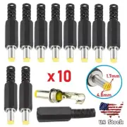 10 pcs 1.7mm x 4.8mm Male DC Power Plug Socket Jack Connector Adapter