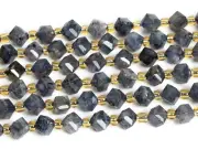 6MM Genuine Natural Gray purple Iolite Beads Grade AA Faceted Cube Loose Beads