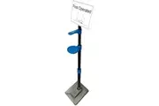 BOOC foot operated hand sanitiser dispenser. Bottle diameter to 10cm. Dispenser height adjustable 75cm- 105cm