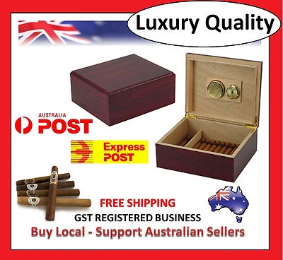 Hand Made 25 Count Cigar Humidor Box Wood Mahogany Humidifer Hygrometer 11