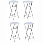 Bar Tables 4 pcs with MDF Tabletop White Modern Furniture Dining Set Indoo 60650