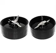 [Pexorin] 2PACK Replacement Cross and Flat Blades Compatible with, for Magic Bullet, 250W MB1001 Blenders(1 Crossblade+1 Flat Blade) Juicer Flat Milling Blade