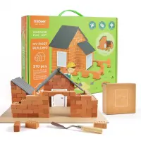 在飛比找蝦皮購物優惠-現貨 紅磚建築DIY 泥瓦匠兒童手工DIY製作小屋搭建玩具 