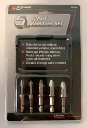 NEW WILMAR PERFORMANCE TOOL 5 PC SCREW EXTRACTOR REMOVER SET W08563 BOLT