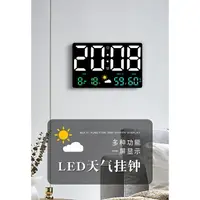 在飛比找樂天市場購物網優惠-LED大屏掛鐘 高清時鐘 彩色數字鐘 鐘錶 氣壓感應 溫溼度