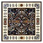 Dining Table Top Inlaid with Unique Design Black Marble Meeting Table for Office