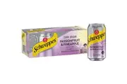 Schweppes Zero Sugar Passionfruit Pineapple Infused Water Cans 375ml x 10 Pack