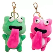 Lovely Plush Keychain Frog Sticking Out Tongue Frog Attraction Toy