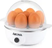 AROMA® Overly Easy Egg Cooker, Steamer, and Electric Poacher | XL White