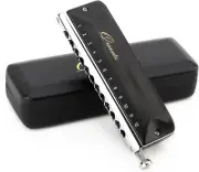 JDR Quartz 12 Hole Chromatic Harmonica in C -Phosphor Bronze Reeds- Half Valved!