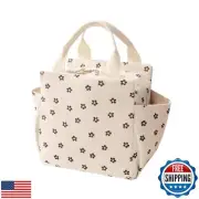 FAMTUDE Corduroy Lunch Bag for Women Men Cute Lunch Tote Bags Reusable Insula
