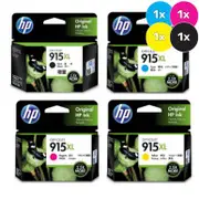 HP 915XL Ink Cartridge Value Pack - Includes: [1 x Black, Cyan, Magenta, Yellow]