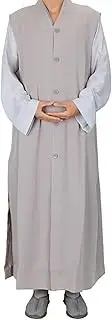 [Generic] Tai Chi Uniform Kung Fu Outfits,Zen Clothing Monk Kung Fu Suits,Monk Robe Buddhist Meditation Robe,Sleeveless Monk Jacket