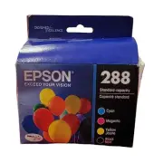EPSON 288 Printer Cartridge Cyan/Magenta/Yellow/Black Date 3/22 Sealed in Box