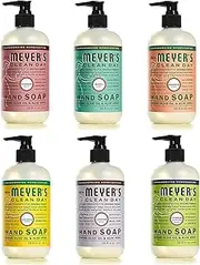 MRS. MEYER'S CLEAN DAY hand soap Scent Variety Pack, Rosemary + Basil + Geranium + Honeysuckle + Lavender + Lemon Verbena