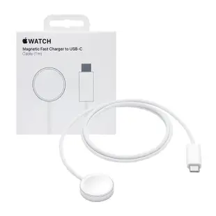 【Apple 蘋果】原廠編織 Watch磁性快速充電器 對 USB-C連接線 - 1公尺(A2515)