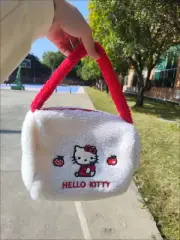 Sanrio Hello Kitty Embroidered Plush Purse Tote Bag Cute Hand Bag For Girls