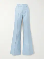 [Gabriela Hearst] Gabriela Hearst - Rhein Silk And Wool-blend Flared Pants - Light blue - IT36 IT 36 Blue