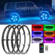 4PCS 15.5" RGB LED Wheel Ring Light Rim Lights Neon Bluetooth For Isuzu Trooper