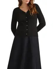 [David Lawrence] Kaiah Cable Knit Cardigan in Black