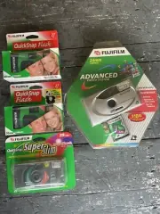 (4) NOS Vintage FUJIFILM CAMERAS: (3) One Time Use (1) Endeavor 60AF Expired