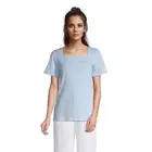 Lands End NWT Short Sleeve Square Neck Crinkle Knit Tunic, Size Large (14-16)