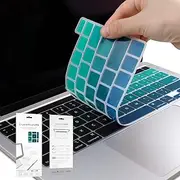 Batianda Gradient Color Keyboard Cover Skin for New MacBook Pro 13 inch 2022 2020 M2 M1 A2338 A2289 A2251 & 2019 MacBook Pro 16 A2141 Model, Dark Green