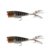 2x 13 Fishing 75mm Poppy Mc Pop Face Topwater Popper Lures - Rusty Bream