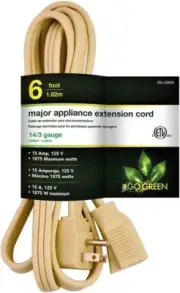 Go Green Power Inc. GG-25606 6' 14/3 Appliance Cord,, Beige