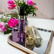 New 3 Portable Refillable Perfume Atomizers 0.5 ml Travel Size Gold Silver