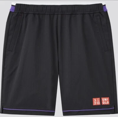Roger Federer Black Medium Tennis Shorts BNWT New Rare