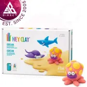 Hey Clay Ocean Medium Set with Soft Modelling Air Dry Clay 6 Cans│3+ Ages Kids