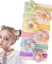 Baby Hair Bobbles for Children, 6 x Flower Hair Bobbles for Toddlers, Hair Accessories for Little Girls, Hair Bobbles for Babies, Ponytail Holder for Thick or Thin Hairstyles
