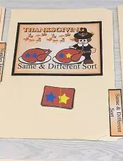Thanksgiving - File Folder Game - Activity Set - Same & Different Sort