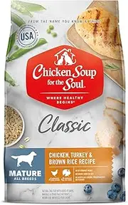 Mature Dog Food, Chicken, Turkey & Brown Rice Recipe, 28 lb. Bag | Soy Free, Corn Free, Wheat Free | Dry Dog Food Made with Real Ingredients