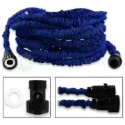 100 Feet 100FT Expandable Flexible Garden Lawn Water Hose Nozzle Blue 300+SOLD