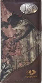 ZEP-PRO Memphis Tigers Leather & Nylon MOSSY OAK Camo Wallet BURLAP GIFT BAG