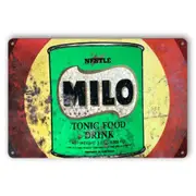 2x Tin Sign Milo Tonic Food Drink Nestle Decorative Wall Art Rustic Look