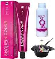 Shoupin Color, No Bleaching Hair Nourishing Coloring Hair Dye, Ammonia Free Hair Color for Women and Men, Hair Dye Permanent for Dark Hair Without Bleach (Pink Brown)