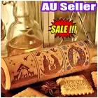 Christmas Wooden Embossing Rolling Pin Engraved Baking Cookies Cake Roller ZR