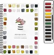 TuoYi Watercolour Workbook for Beginners, 12 Colors Watercolor Paint Set with Paint Brush, Art Crafts Painting Supplies, Water color Book for Kids Adults Teens