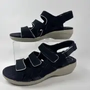 57771 - Clarks Alexis Band Sandal Wedge in Navy Suede - Women's Size 6 M NEW