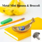 Metal Mini Banana Hammer Bronze & Broccoli Stainless Steel Paperweight Hobonichi